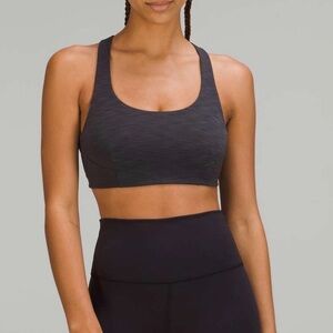 lululemon athletica Black Heather Scoop Neck Sports Bra